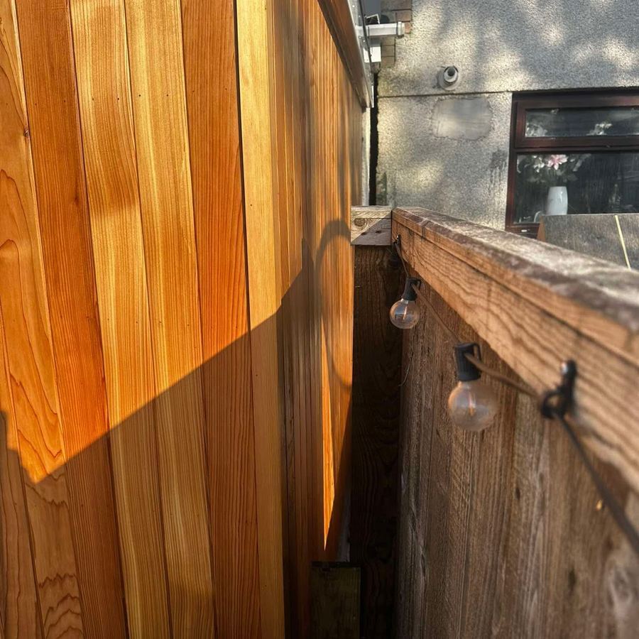 Close-up of cedar cladding